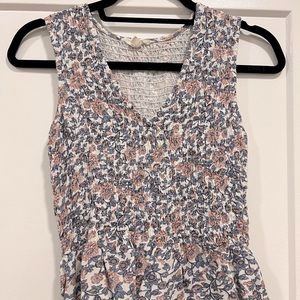 Sim & Sam Ruched Floral Print Tank Top
